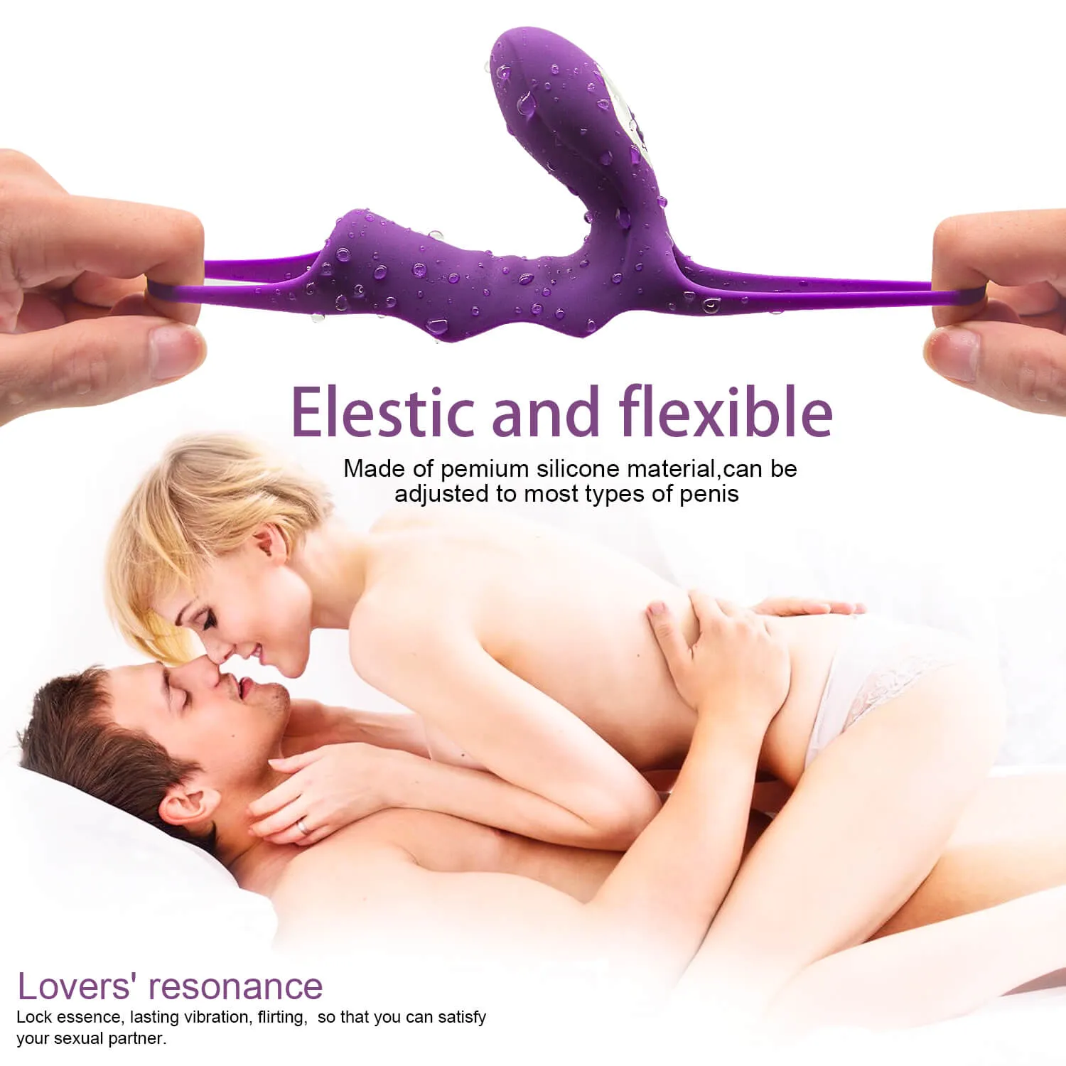 10 Vibration Modes Double Penis Rings Delay Ejaculation Adult Toy