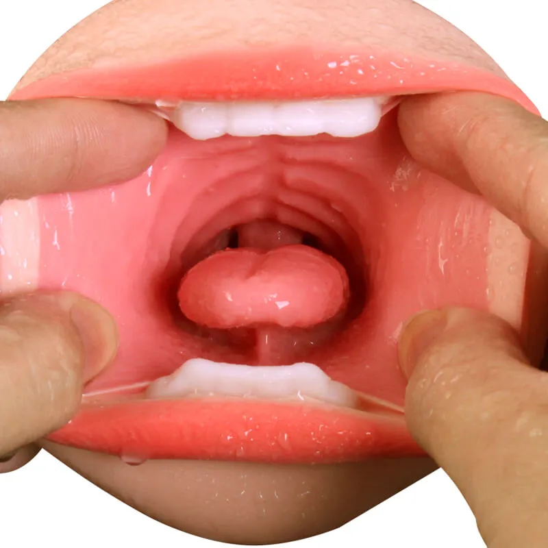 3D Dual Hole Anal Oral Pocket Pussy Realistic Silicone Masturbator For Men