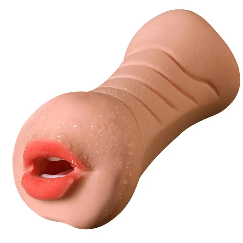 3D Dual Hole Anal Oral Pocket Pussy Realistic Silicone Masturbator For Men
