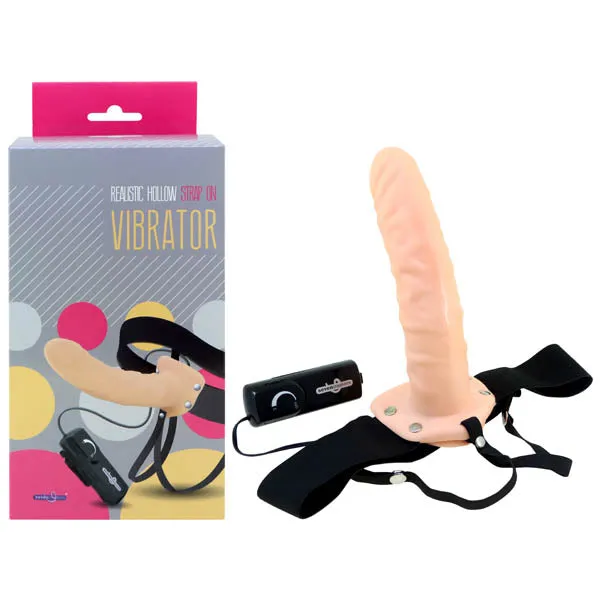 8 Vibrating HOLLOW Dildo Strap-On Harness Set Remote Control Couples Sex Toy