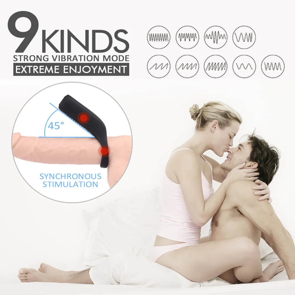 9 kinds Strong Vibrating Penis Ring Elastic Cock Massage Tool