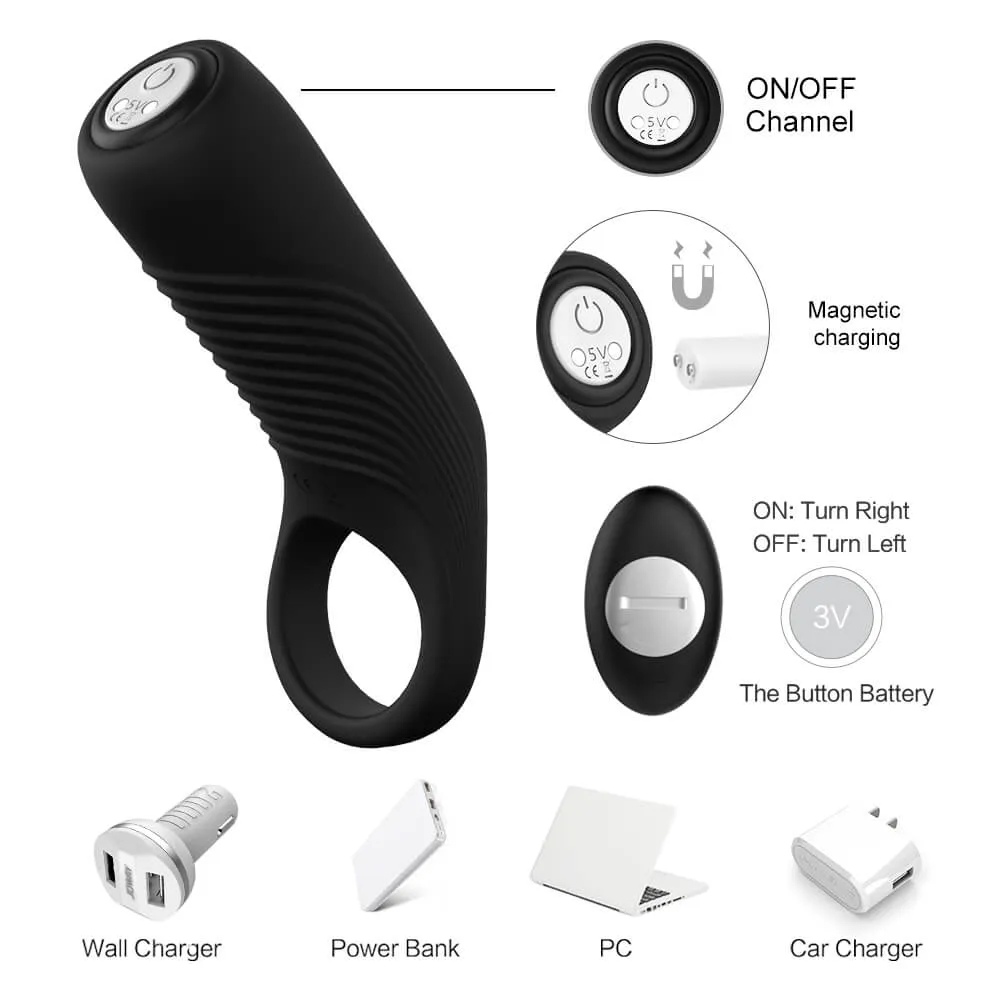 9 kinds Strong Vibrating Penis Ring Elastic Cock Massage Tool