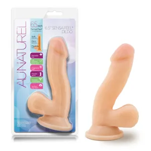 Au Naturel 6.5 in. Posable Dual Density Dildo with Balls Beige