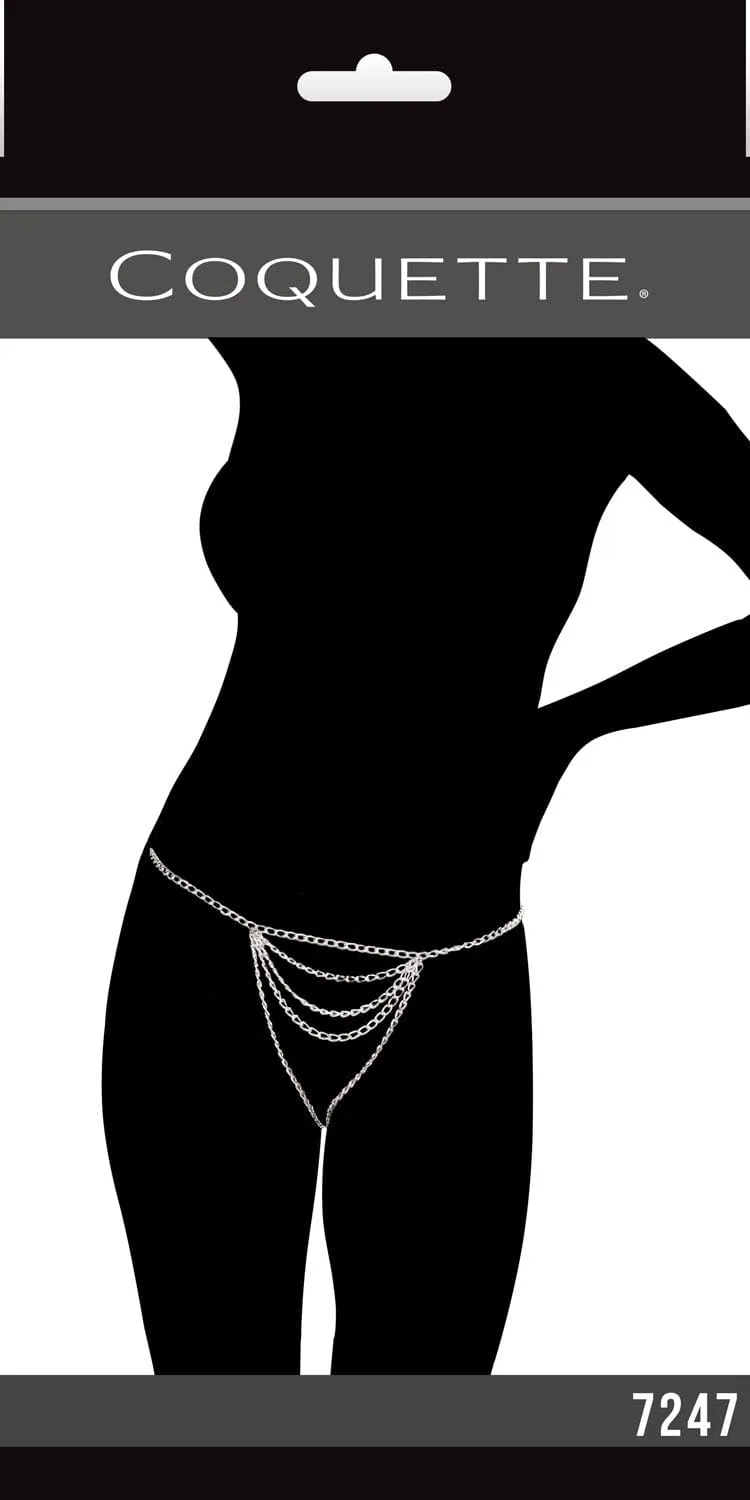 Coquette Black Crotchless Chain G-String