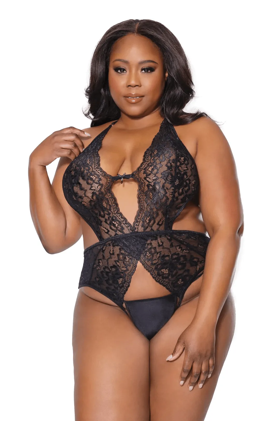 Coquette Evening Rendezvous Crotchless Teddy