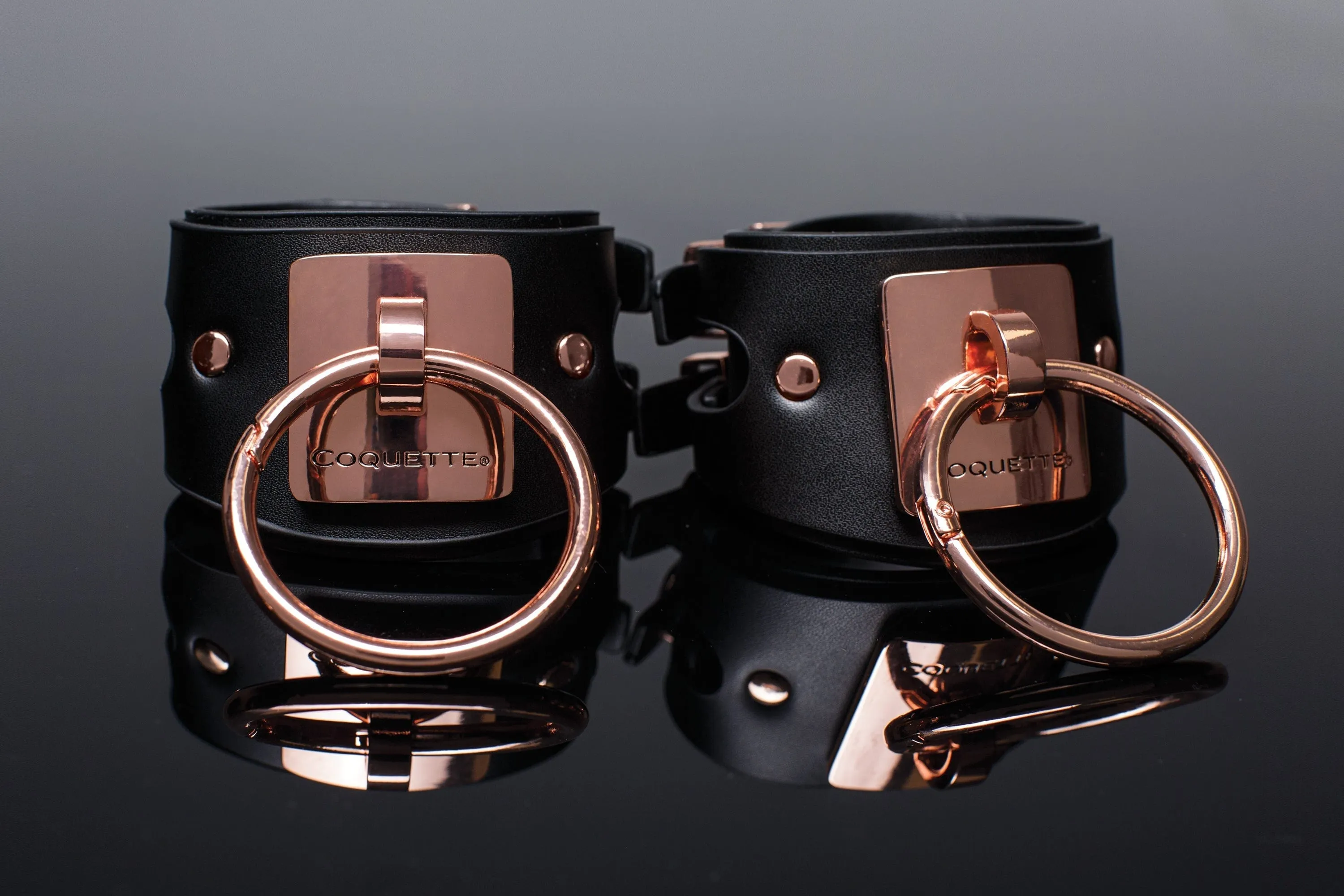 Coquette Vegan Leather Black Handcuffs