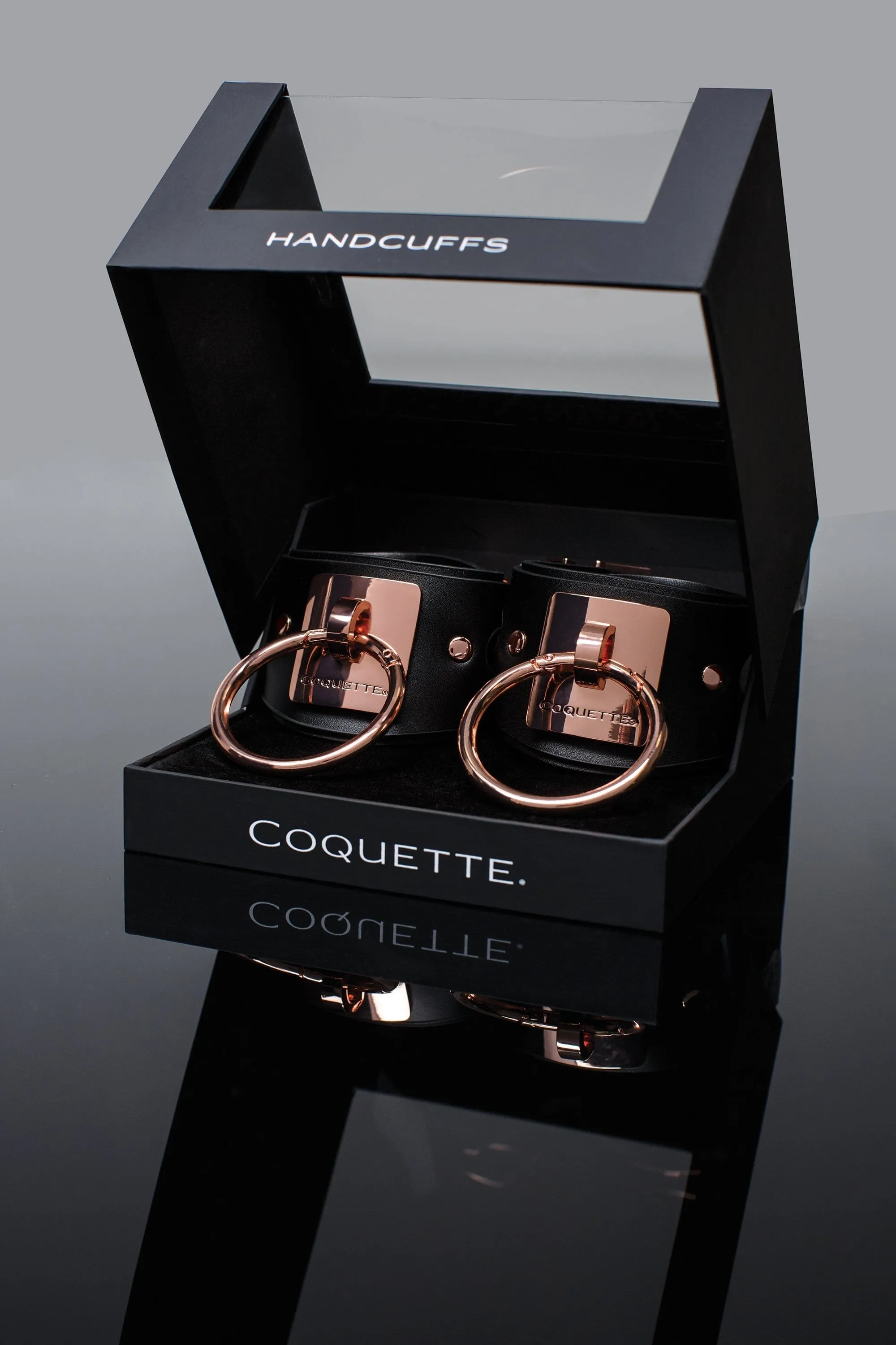Coquette Vegan Leather Black Handcuffs