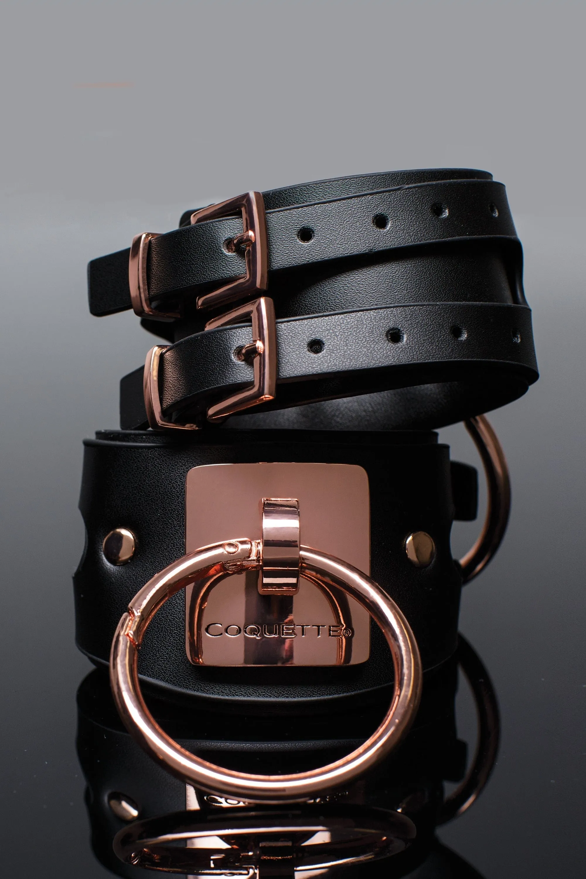 Coquette Vegan Leather Black Handcuffs