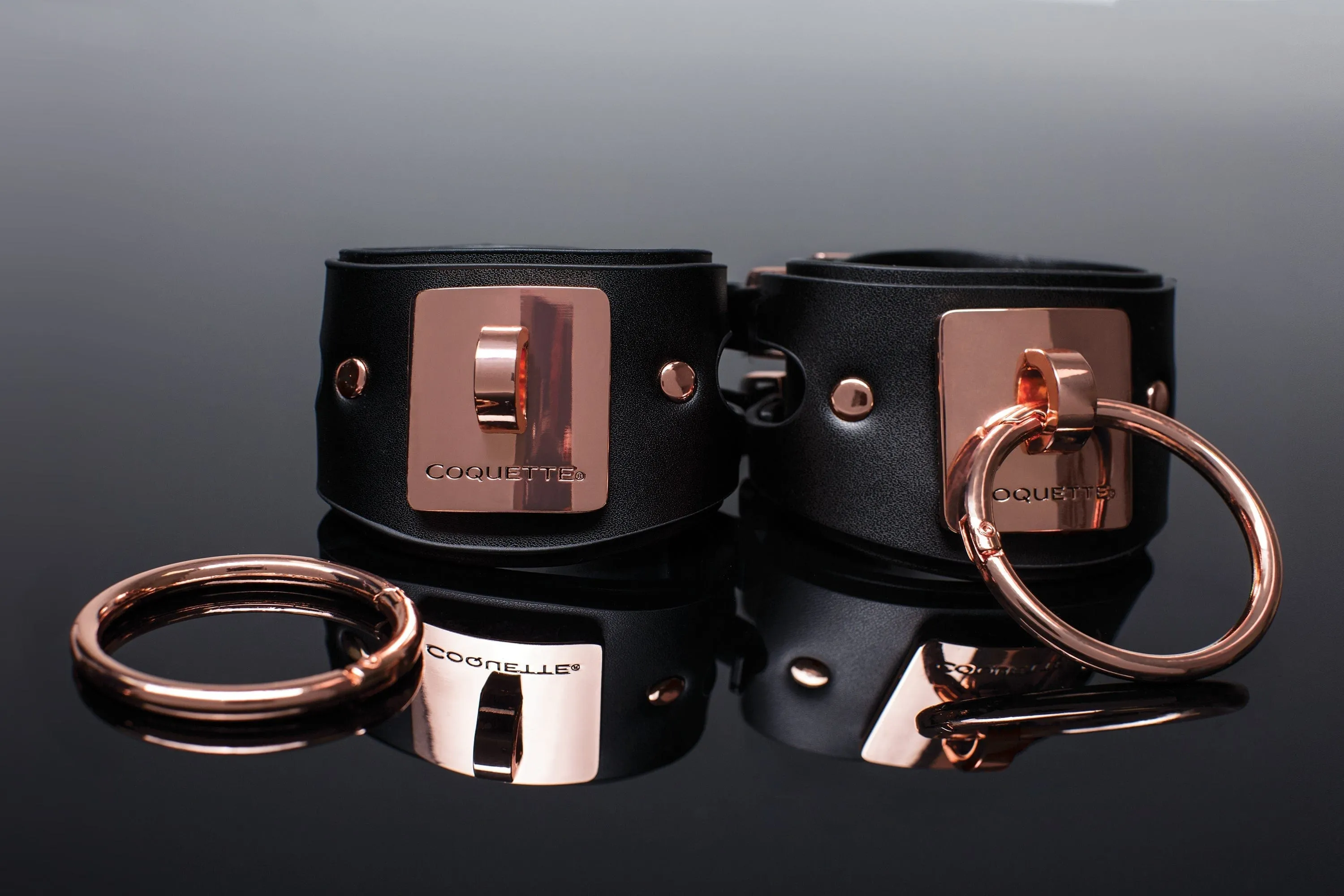 Coquette Vegan Leather Black Handcuffs