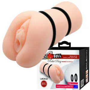 Crazy Bull Leona Realistic 3D Vagina Male Masturbator & 2 Rings Stroker Pocket Pussy