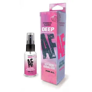 Deep AF Strawberry Flavored Deep Throat Numbing Spray 1 oz.