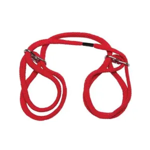 Doc Johnson - Japanese Style Bondage Wrist or Ankle Cotton Rope Cuffs (Red)