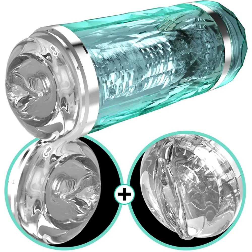 Double Heads 4D Silicone Deep Throat Male Masturbator Vagina Mouth