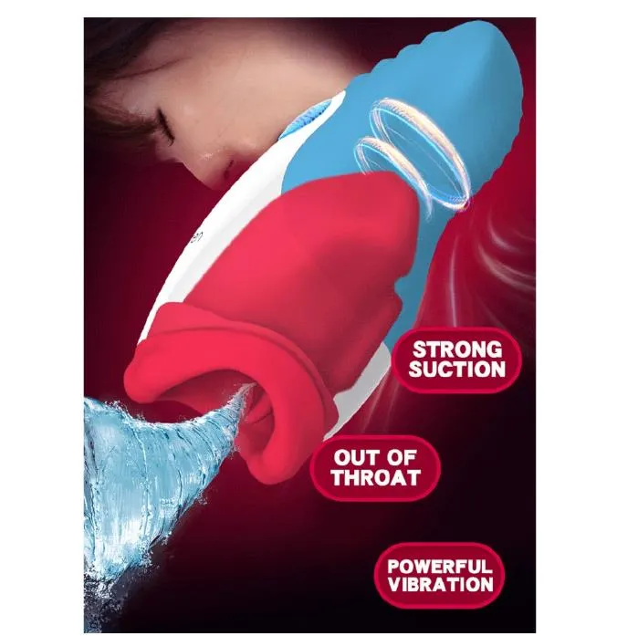 Leten Heating Thrusting Electric Tongue Suck Lick Male Masturbator