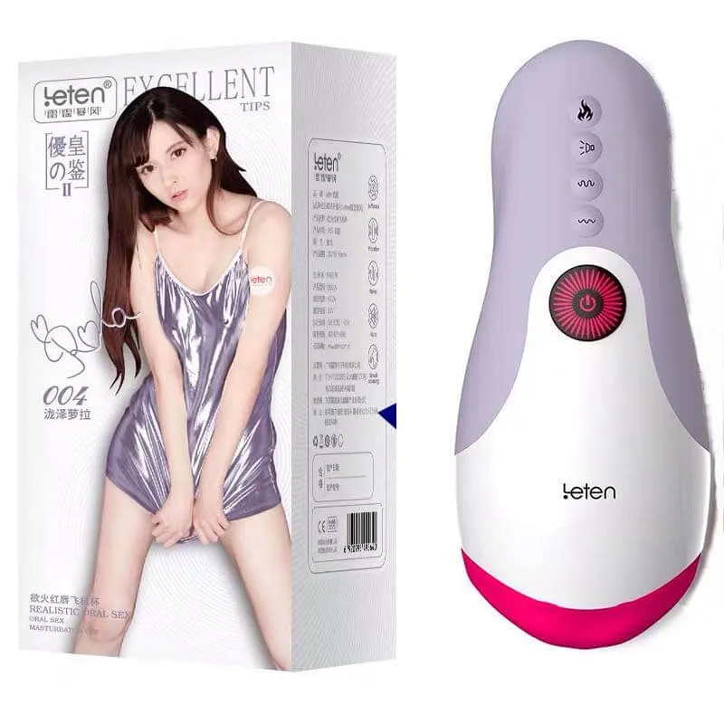 Leten Heating Thrusting Electric Tongue Suck Lick Male Masturbator