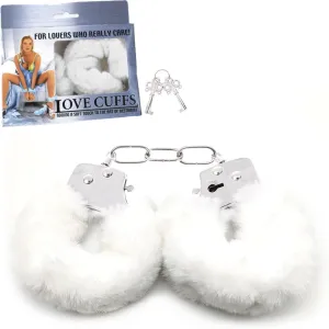 Love Cuffs BDSM Handcuffs Bondage Fluffy Metal Strong Restraints White