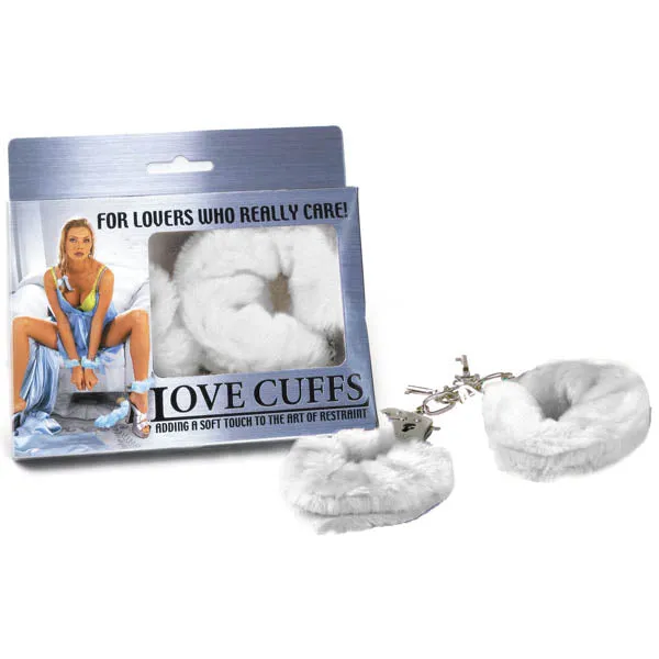 Love Cuffs BDSM Handcuffs Bondage Fluffy Metal Strong Restraints White