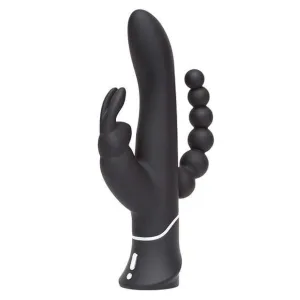 Love Honey - Happy Rabbit Triple Curve Rabbit Vibrator (Black)