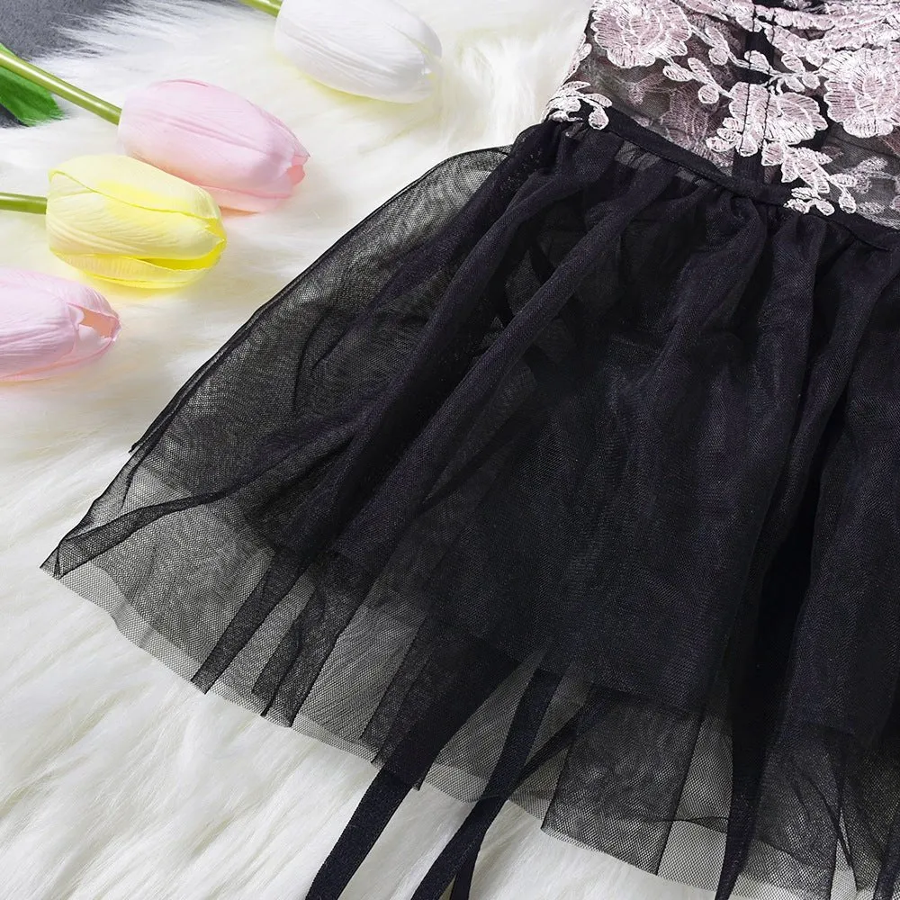 Love Me Mesh Embroidery Breastless Fluffy Skirt Three Sets