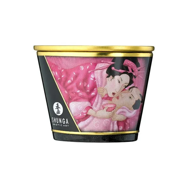 Lumânare pentru masaj SHUNGA Aphrodisia - Rose Petals. cu uleiuri 100% naturale. cu aromă de trandafir. 170 ml