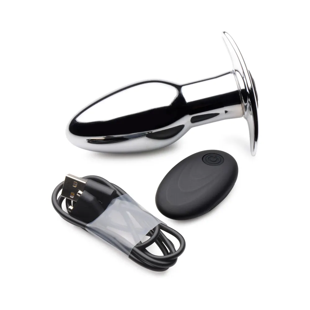 Master Series Chrome Blast 7X Rechargeable Butt Plug with Remote S