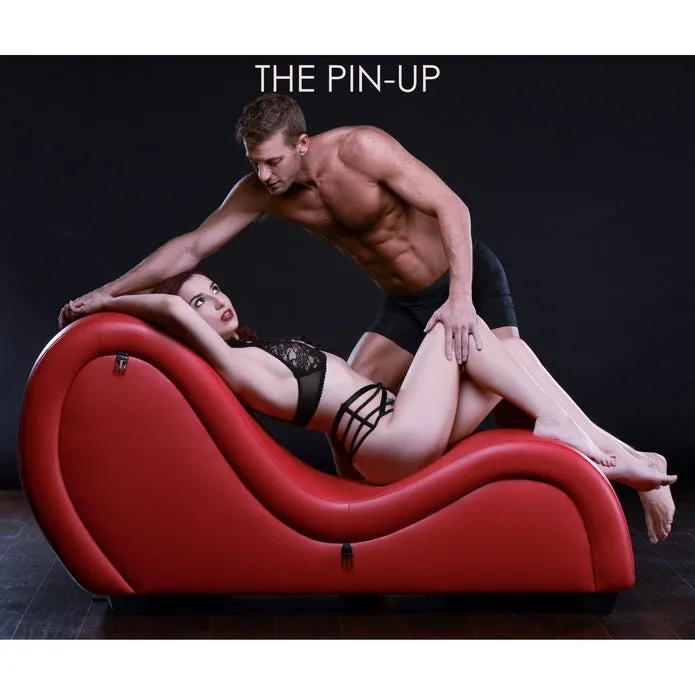 Master Series Kinky Couch Sex Chaise Lounge with Love Pillows - Red