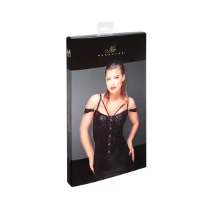 Noir Handmade Corset With Lace And Powerwetlook L