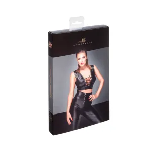 Noir Handmade Powerwetlook Top With Lacing M