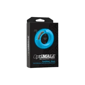 OptiMALE FlexiSteel Silicone. Metal Core Cock Ring 35 mm Blue