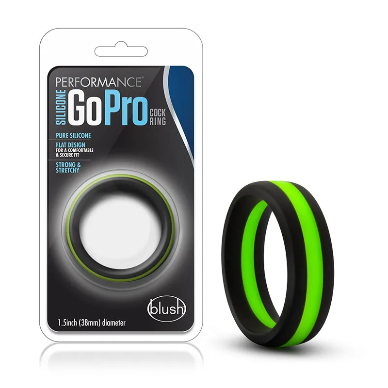 Performance Silicone Go Pro Cock Ring Black/Green/Black