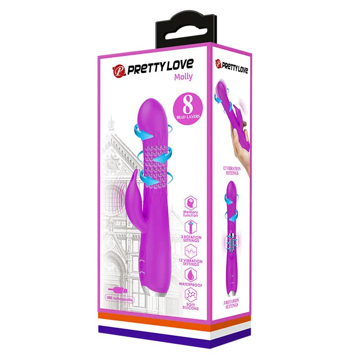 Rechargeable Rabbit Vibe Molly Purple (205mmx33mm)
