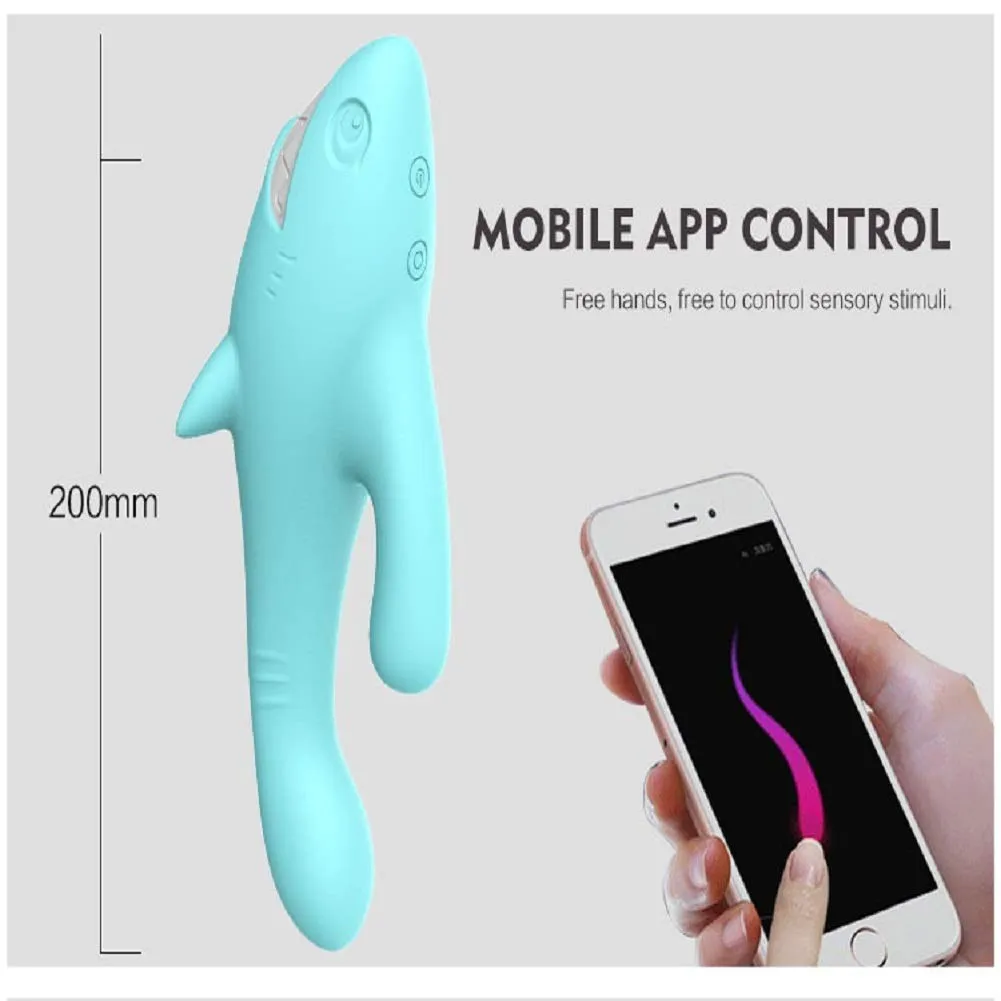 Shark Vibrator Thrusting Expanding Charging AV Massaging Wand