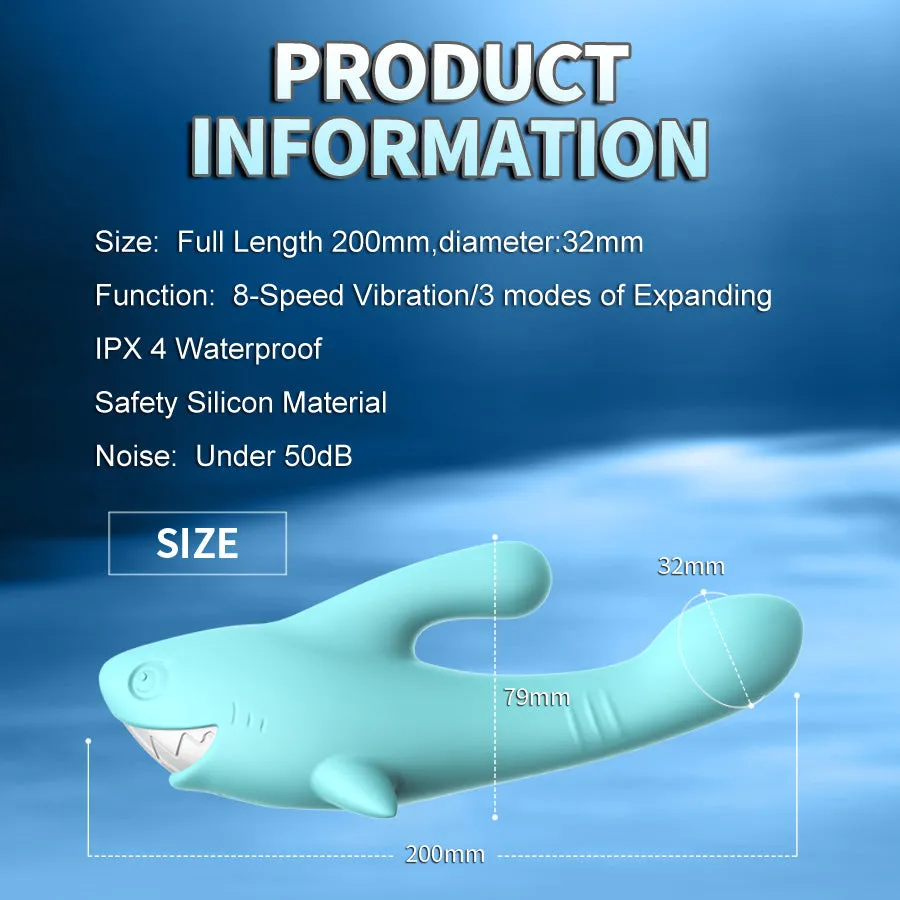 Shark Vibrator Thrusting Expanding Charging AV Massaging Wand