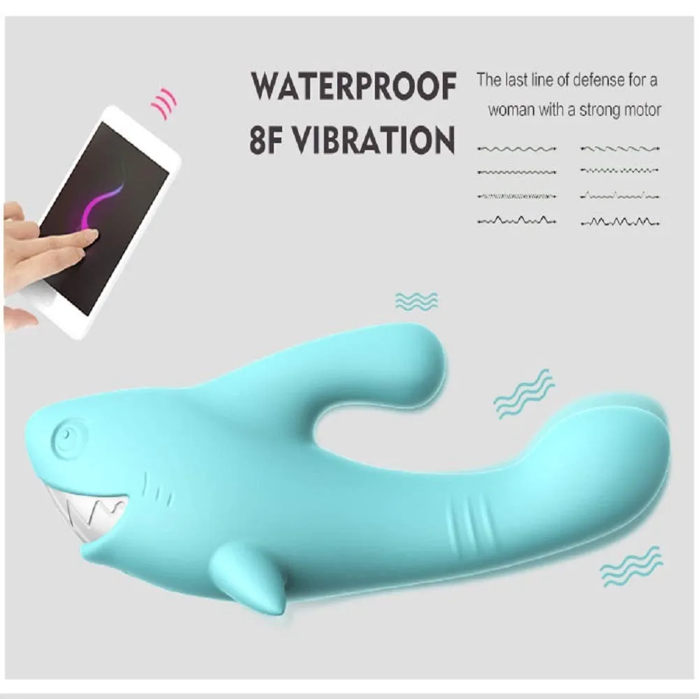Shark Vibrator Thrusting Expanding Charging AV Massaging Wand