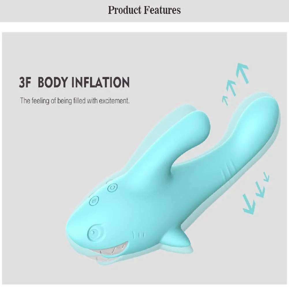 Shark Vibrator Thrusting Expanding Charging AV Massaging Wand