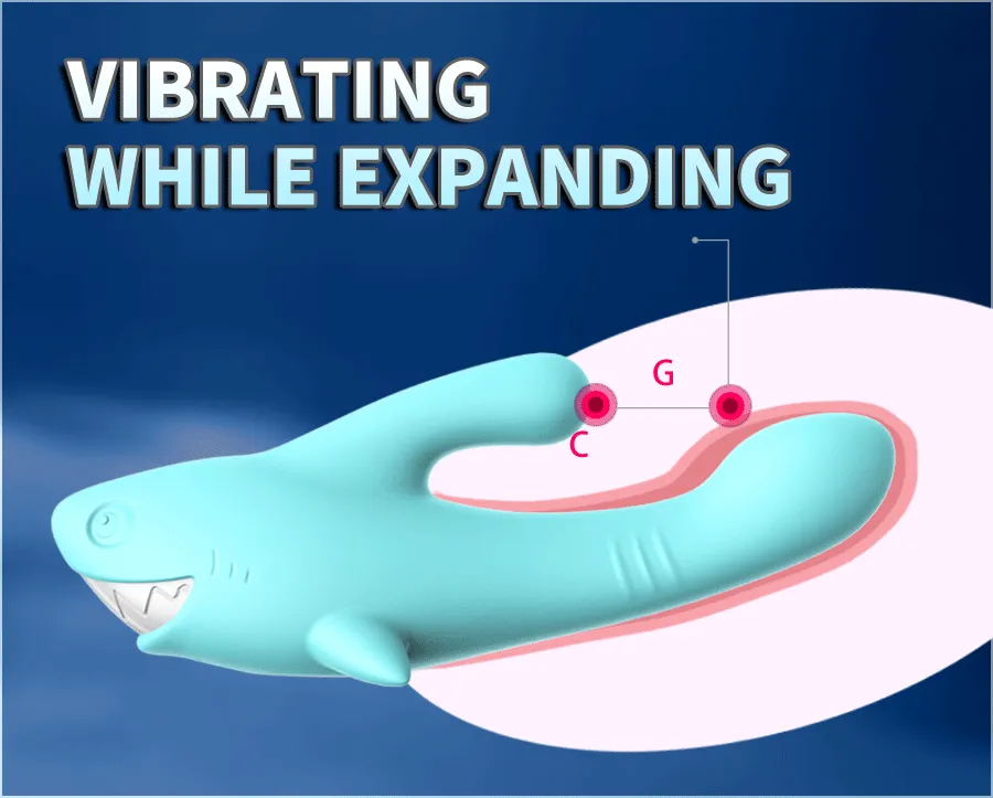 Shark Vibrator Thrusting Expanding Charging AV Massaging Wand