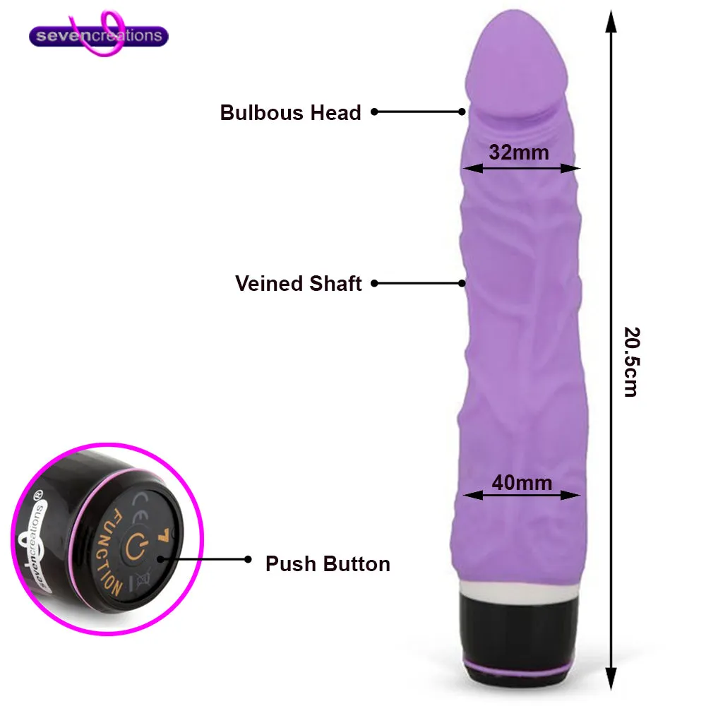 Silicone Classic Thin Veined 033 Seven Function Purple