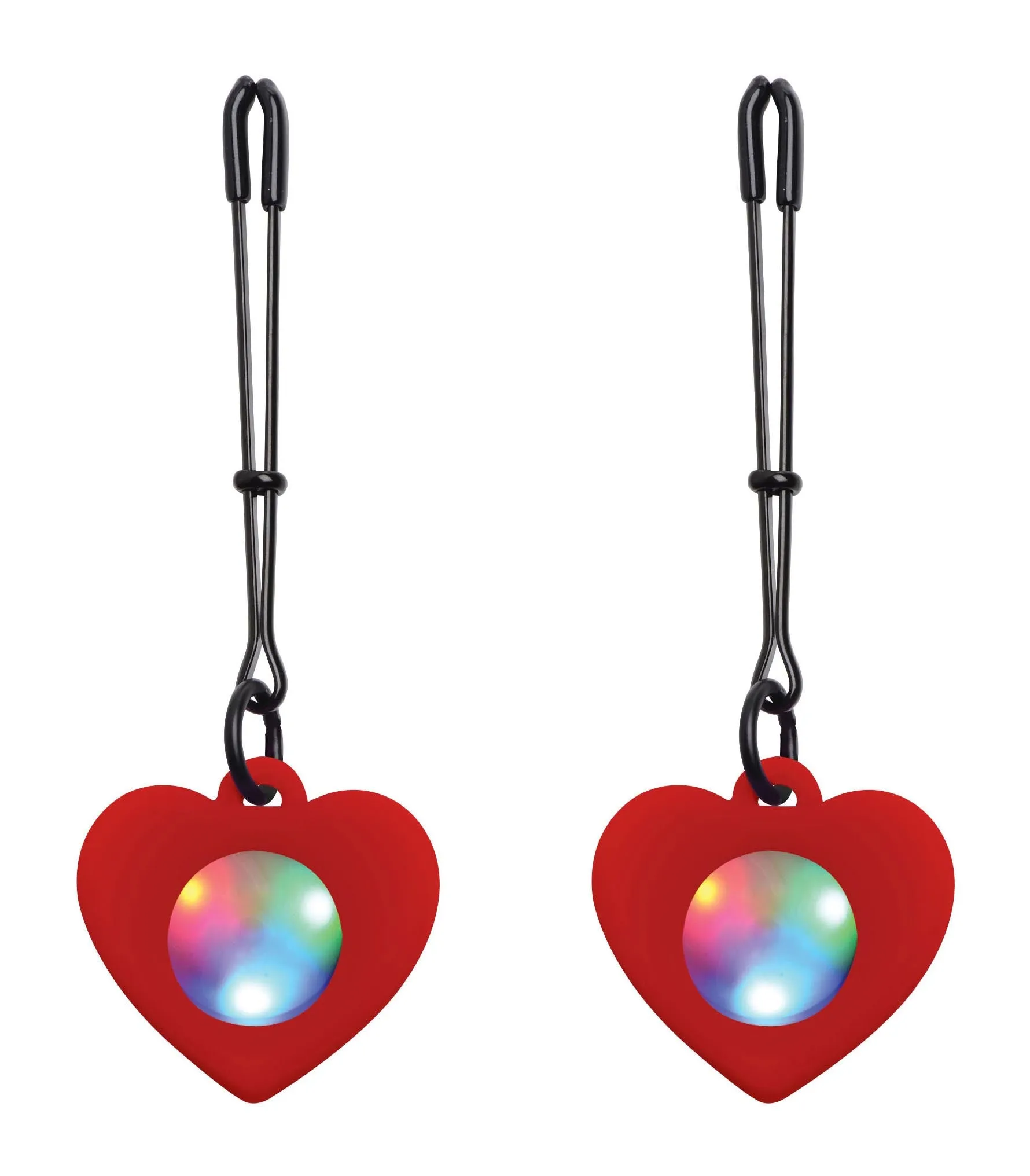 Silicone Light Up Heart Tweezer Nipple Clamps