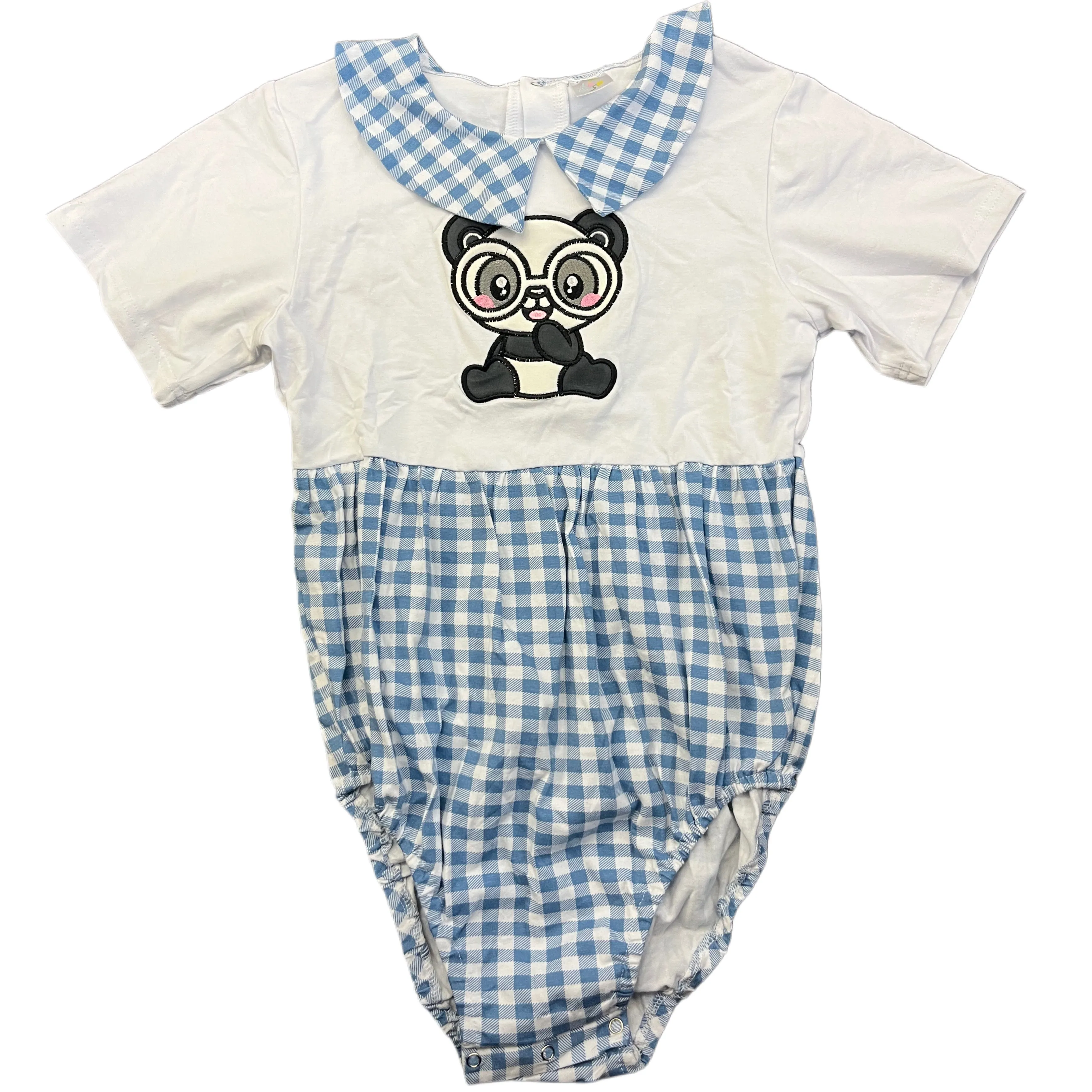 Silly Panda Bear Cotton Collared Bodysuit
