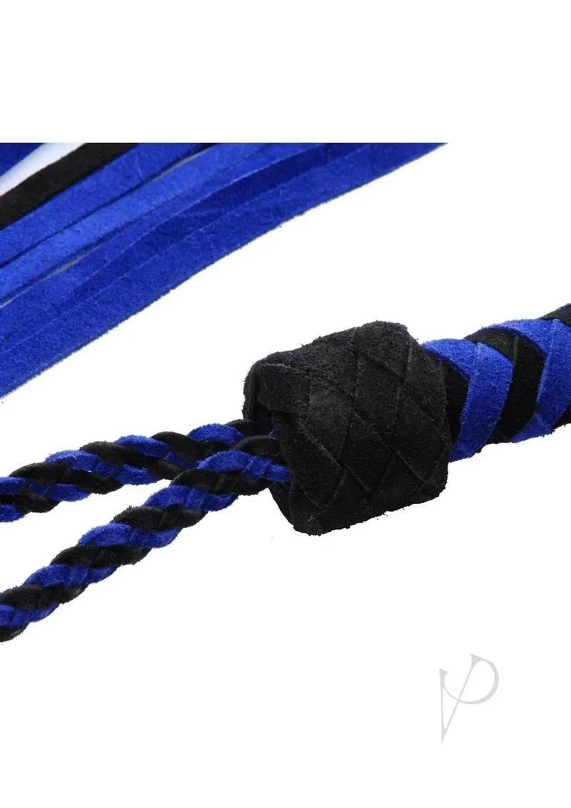 Strict L Black And Blue Suede Flogger