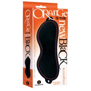 The 9's. Orange Is The New Black. Blindfold Faux Leather. Black with Furry Orange Lining