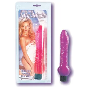 Ultra Thin Jelly Delights Vibrator - Purple 6.75in