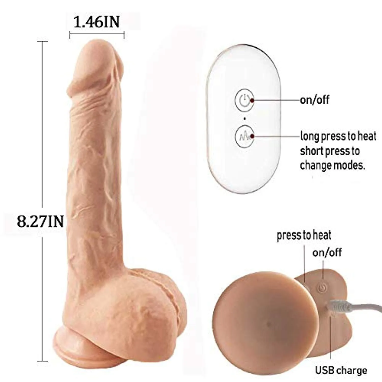 Wife Suction Cup Dildo Soft Realistic Automatic Vibrator